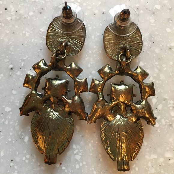 Crystal Statement Earrings - NWOT - Picture 3 of 3